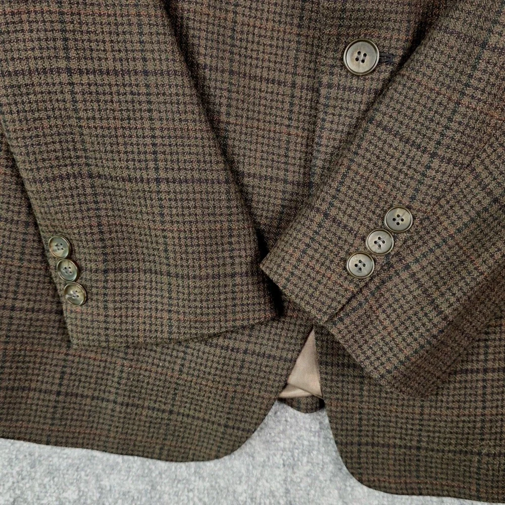 Vintage Givenchy Monsieur Blazer Men 40R Wool Plaid Check Luxury Designer Jacket